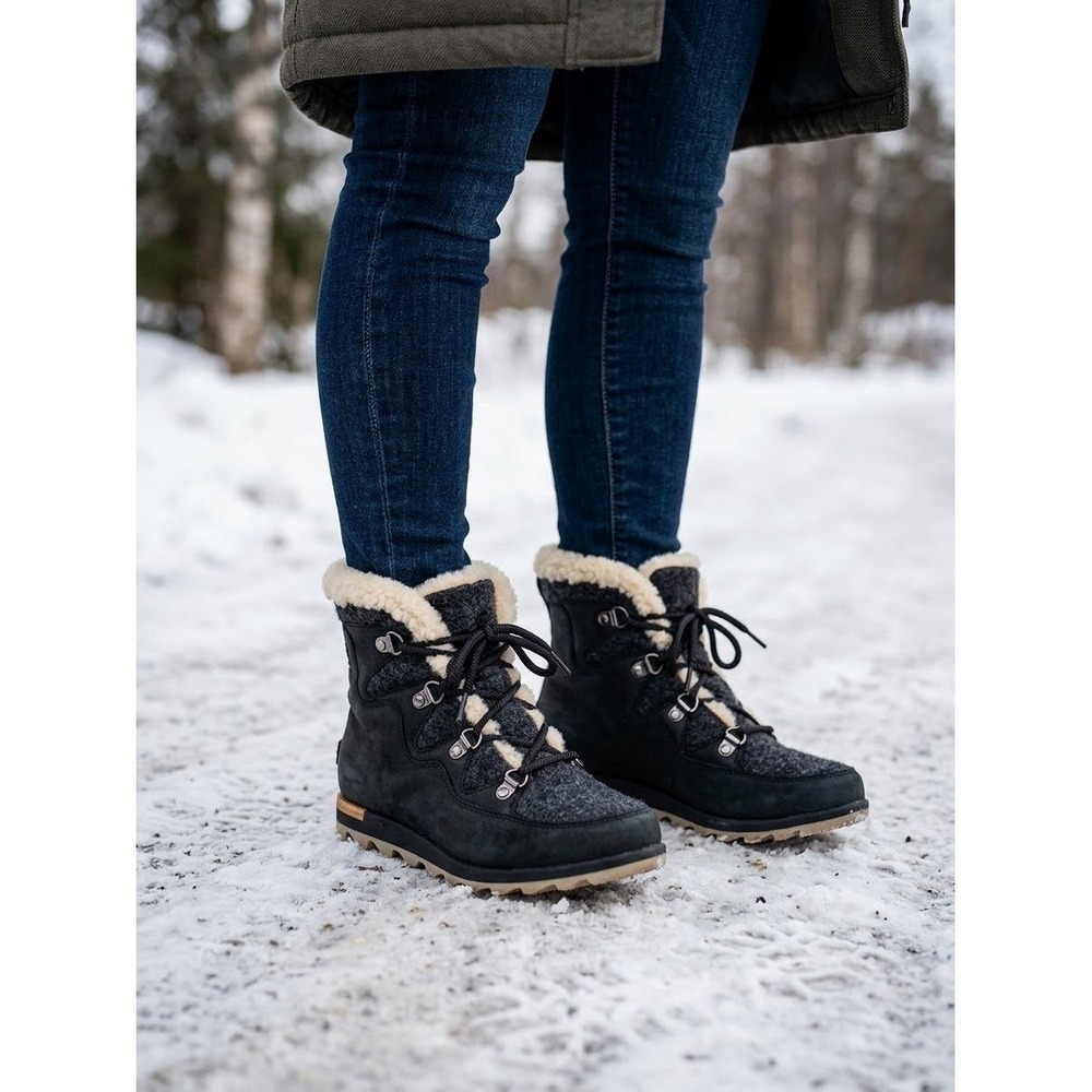 SOREL Sneakchic Alpine Style NL2757-011 Waterproof Winter Snow Boots Womens 6.5